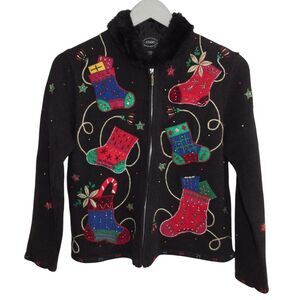 Vintage Holiday‎ Ugly Christmas Party Sweater PP Petite Designers Originals